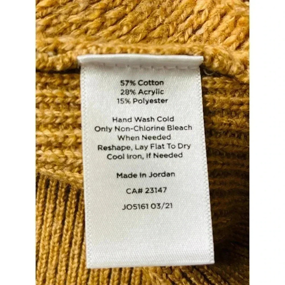Talbots cable knit cowl/turtleneck sweater size Small Tan NWT - Picture 6 of 10